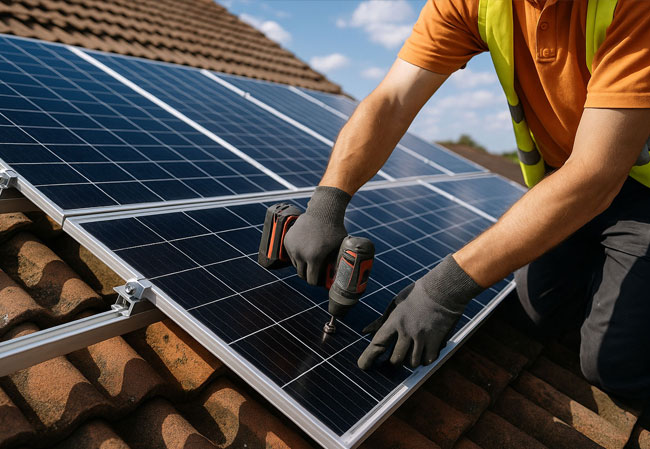 太陽能板安裝與配結線
